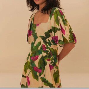 Farm Rio Sand Anthurium Leaves LENZING™ ECOVERO™ Euroflax™ Mini NWT Size Small